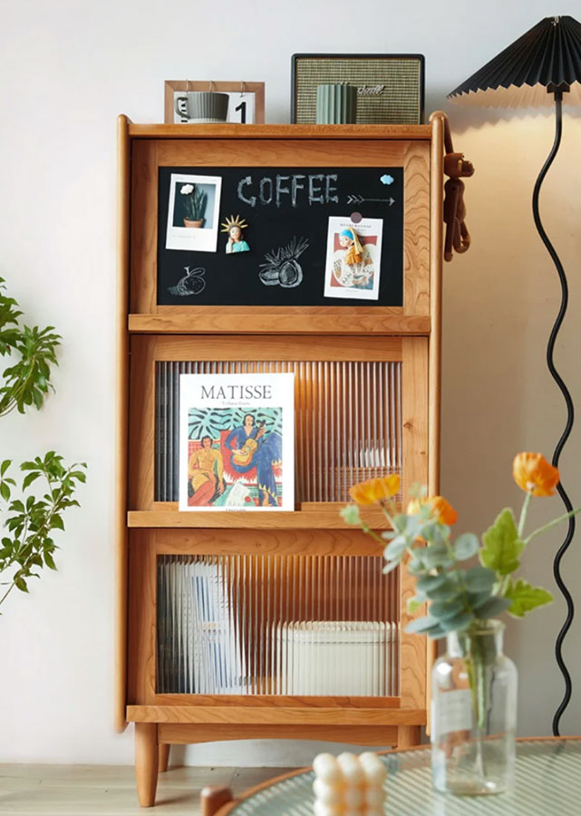 Utilis Solid Wood Cabinet with Blackboard