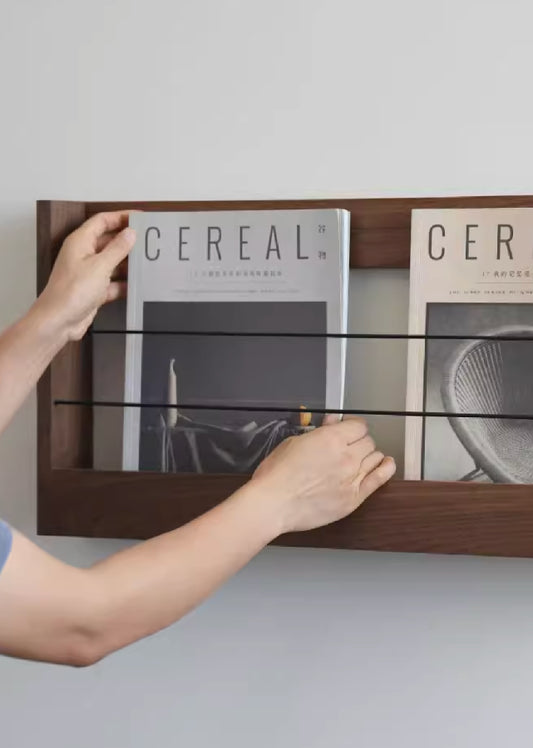 Solid Wood Vinyl/Magazine Wall Rack