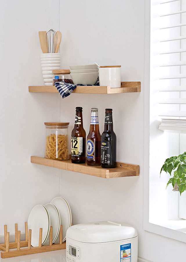 Minimalist Solid Wood Wall Shelves