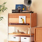 Solid Wood and Stainless Steel Sideboard with Wheels