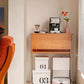 Solid Wood and Stainless Steel Sideboard with Wheels