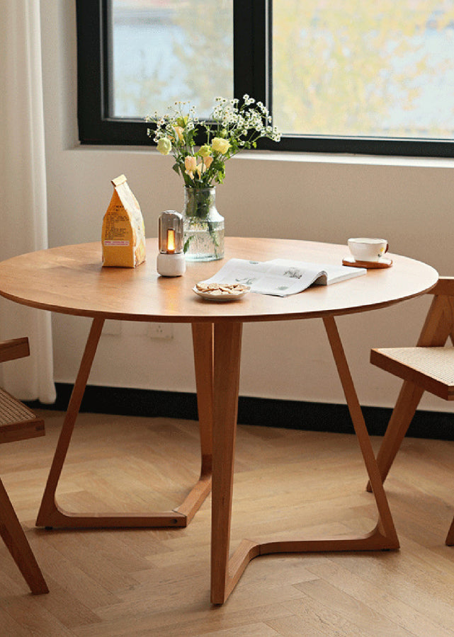 Modern Round Solid Wood Table
