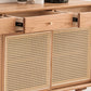 Lujo Solid Wood and Rattan Sideboard