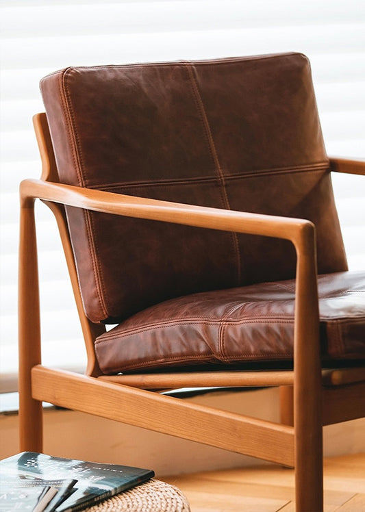 Solid Wood Single Seat Lounge Sofa