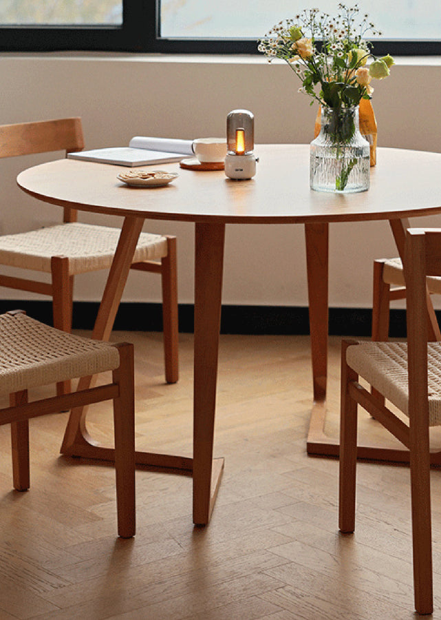 Modern Round Solid Wood Table