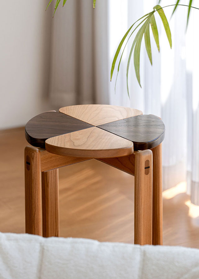 Clover Solid Wood Stackable Stool