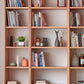 Full-Wall Solid Wood Open Bookshelves