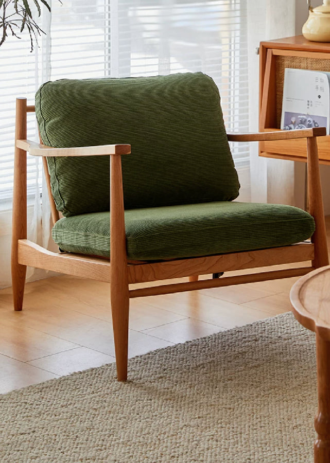 Solid Wood Single Seat Lounge Sofa
