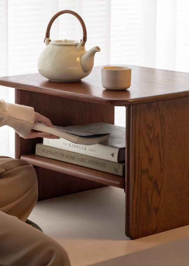 Rounded Solid Wood Chabudai