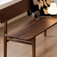 Solid Dark Walnut Bench with Back