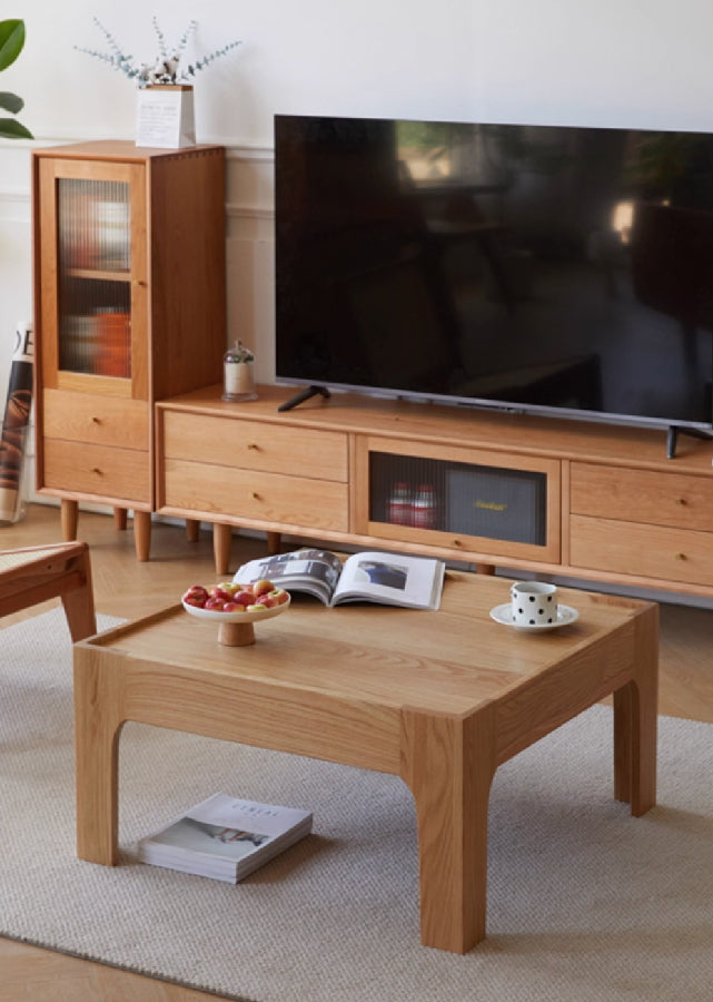 Solid Wood Square Coffee Table / Chabudai