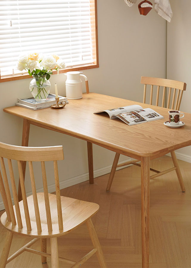 Modern Long Solid Oak Table