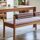 Solid Wood Bench with Cushion Back