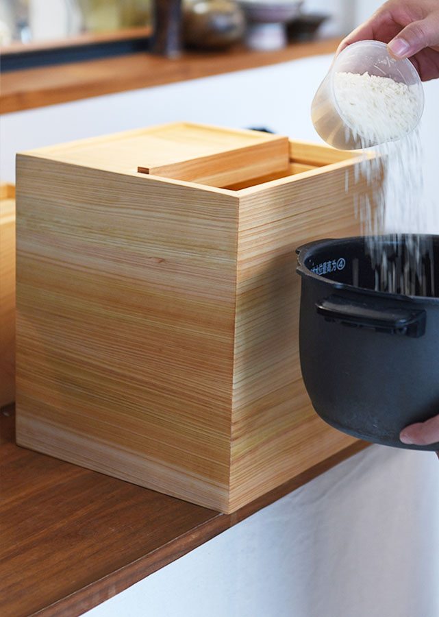 Japanese Cypress Wood Rice Box