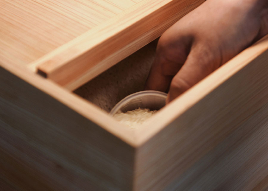 Japanese Cypress Wood Rice Box