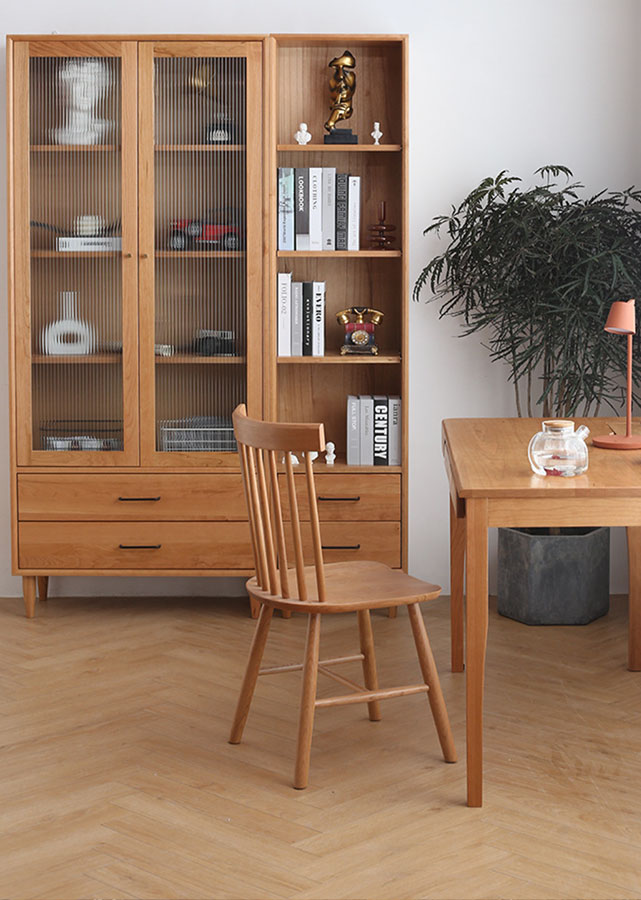 Elegante Solid Wood Tall Bookcase