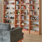 Full-Wall Solid Wood Open Bookshelves