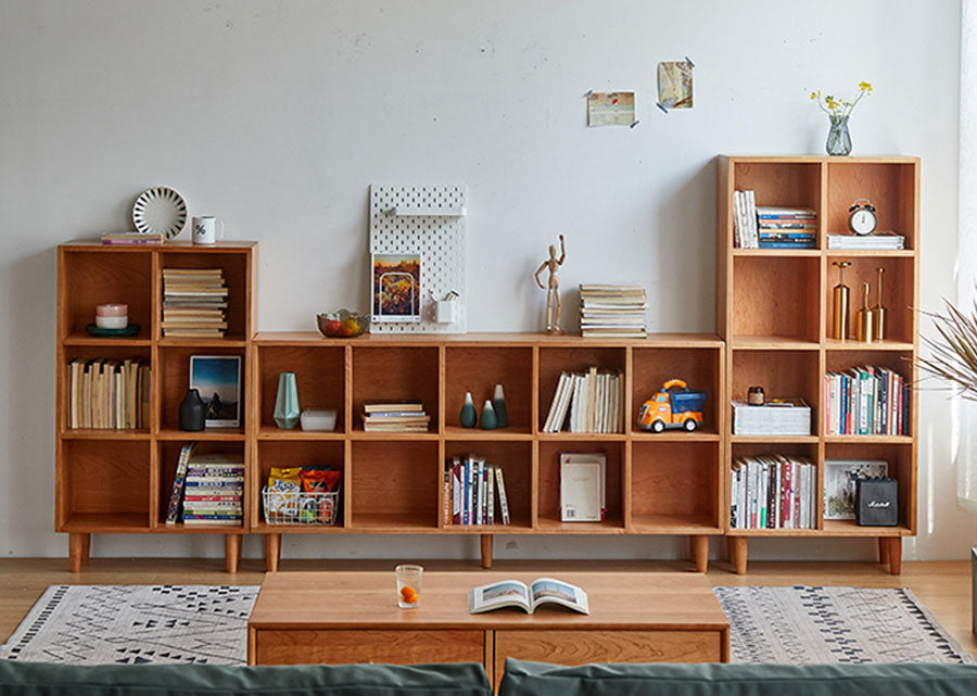 The Cubes Solid Cherry Wood Stackable Sideboard is available in a wide range of sizes and configurations, both vertical and horizontal.