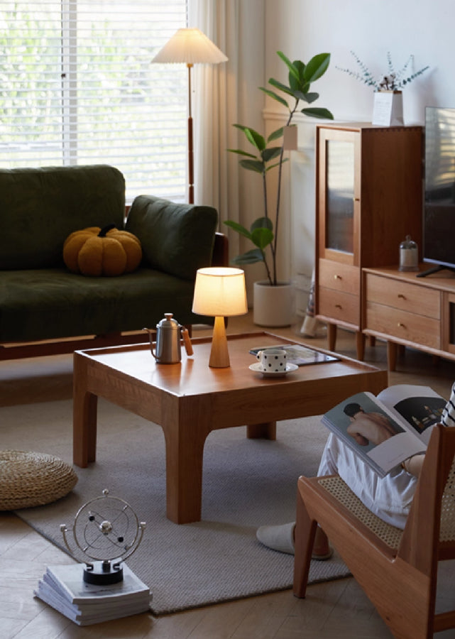 Solid Wood Square Coffee Table / Chabudai