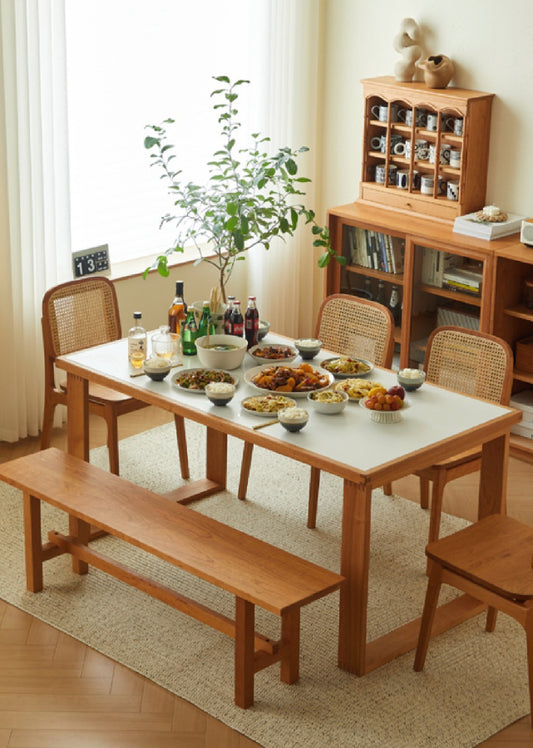 Couno II Solid Wood and Sintered Stone Table