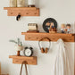 Sierras Solid Wood Wall Shelf with Hooks