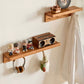 Sierras Solid Wood Wall Shelf with Hooks