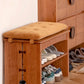 Solid Wood Foyer Bench with Rack