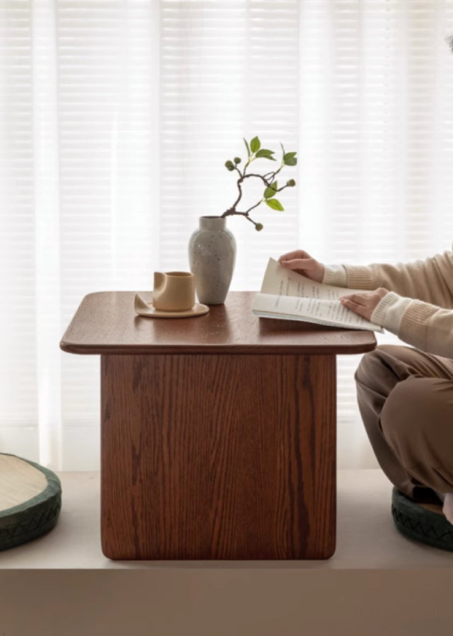 Rounded Solid Wood Chabudai