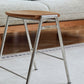 Stackable Solid Wood Stool with Stainless Steel Legs