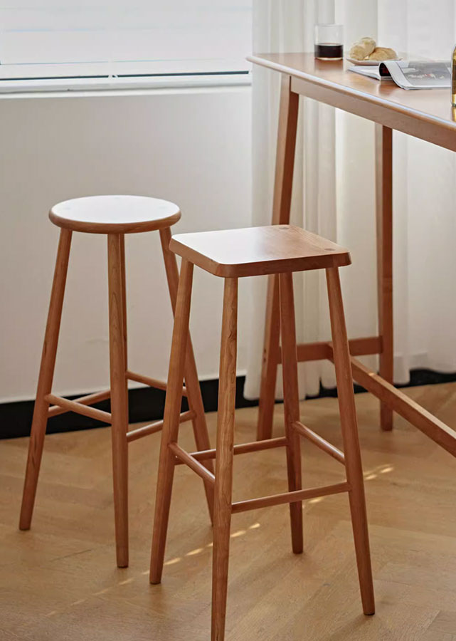 Classic Square/Round Solid Wood Stool/Barstool