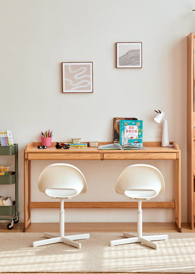 Solid wood study cheap table and chair