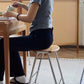 Stackable Solid Wood Stool with Stainless Steel Legs