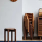 Stackable Solid Wood Round Stool (Walnut)