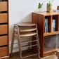 Stackable Solid Wood Stool with Stainless Steel Legs