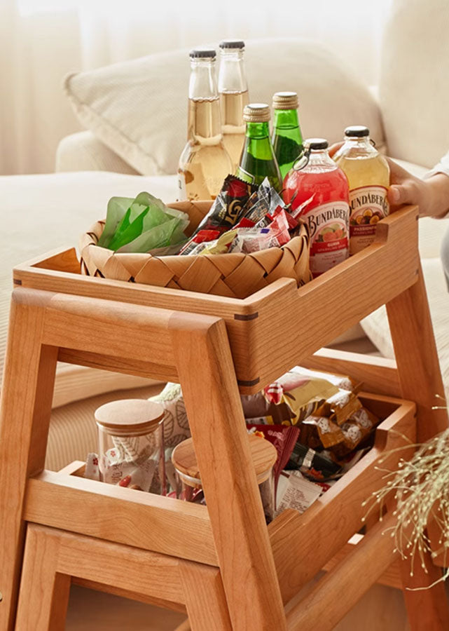 Stackable Solid Wood Stool Storage