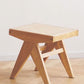 Chari Solid Ash (Natural Colour) and Rattan Stool