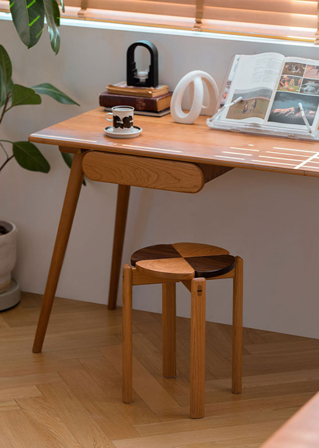 Clover Solid Wood Stackable Stool