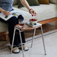Stackable Solid Wood Stool with Stainless Steel Legs