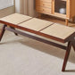 Chari Solid Ash (Walnut Colour) and Rattan Bench