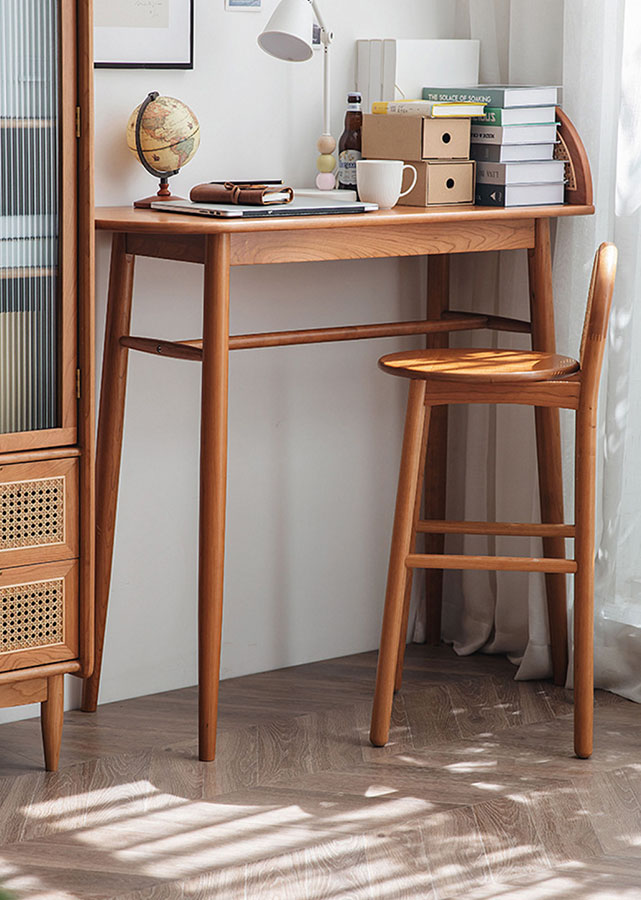 Solid Wood and Rattan Counter Table