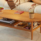 Oval Solid Wood Coffee Table with Sintered Stone Top