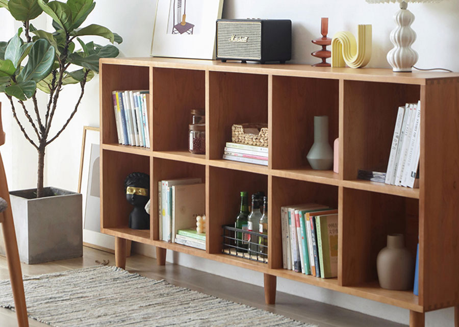 Cubes Solid Cherry Wood Stackable Sideboard