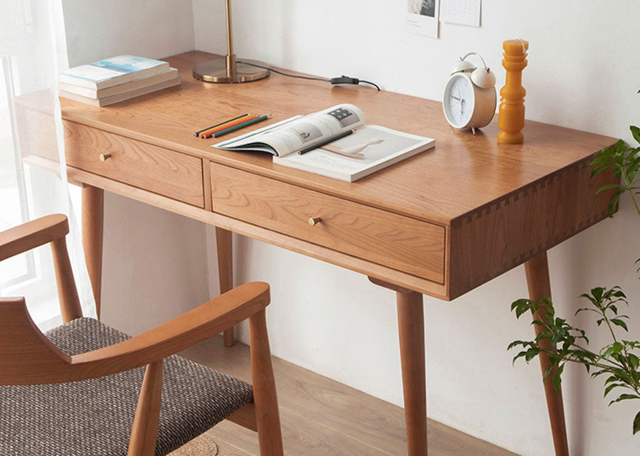 Elegante Solid Cherry Wood Study Table