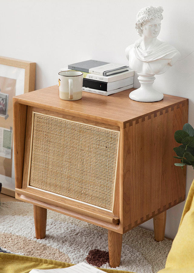 Rattan Solid Wood Nightstand