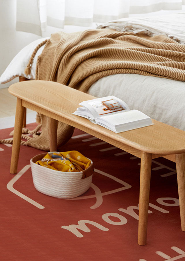 Rounded Solid Wood Bench