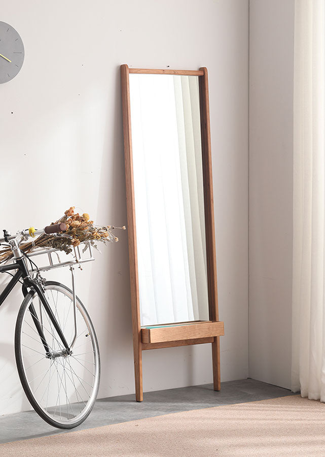 Arca Solid Cherry Wood Standing Mirror