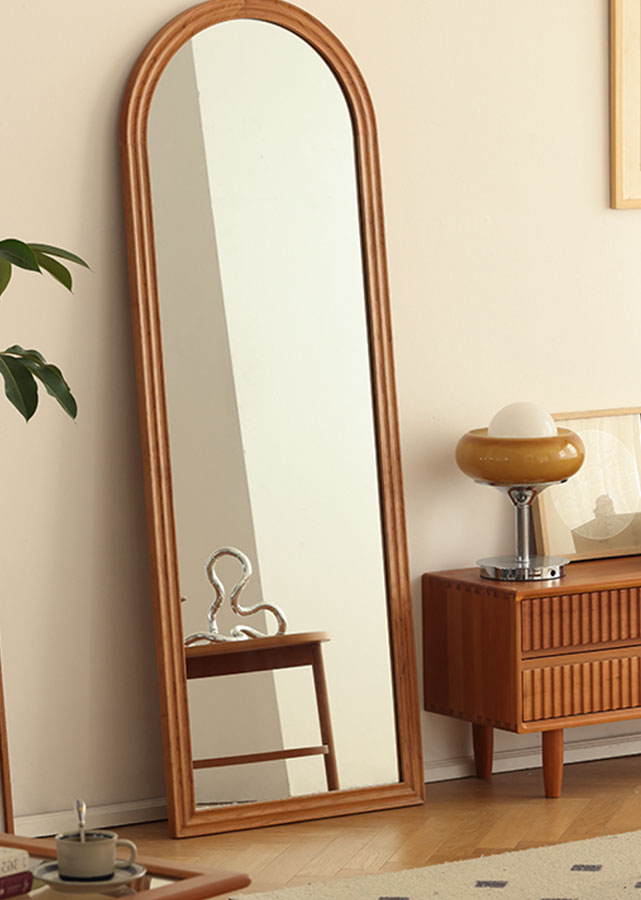 Arcus Solid Cherry Wood Full-Length Mirror