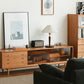 Kentro Solid Cherry Wood TV Console with brown glass