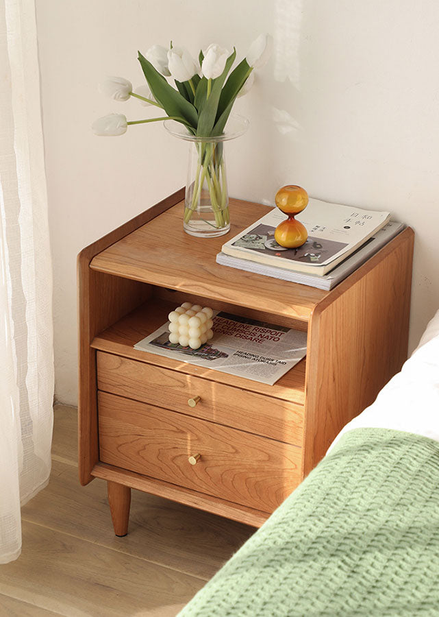 Classic Solid Cherry Wood Nightstand