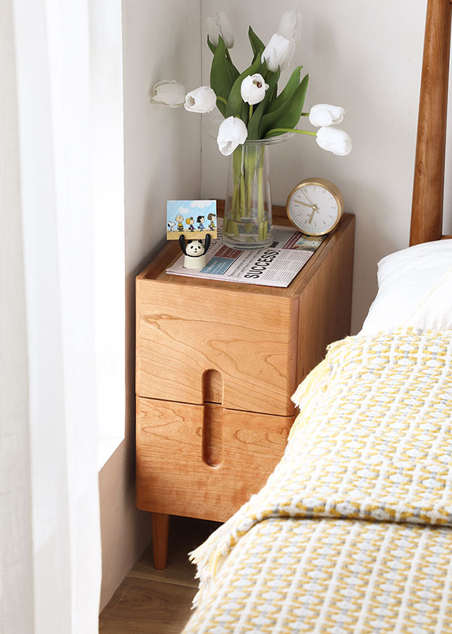 Compact Solid Wood Nightstand
